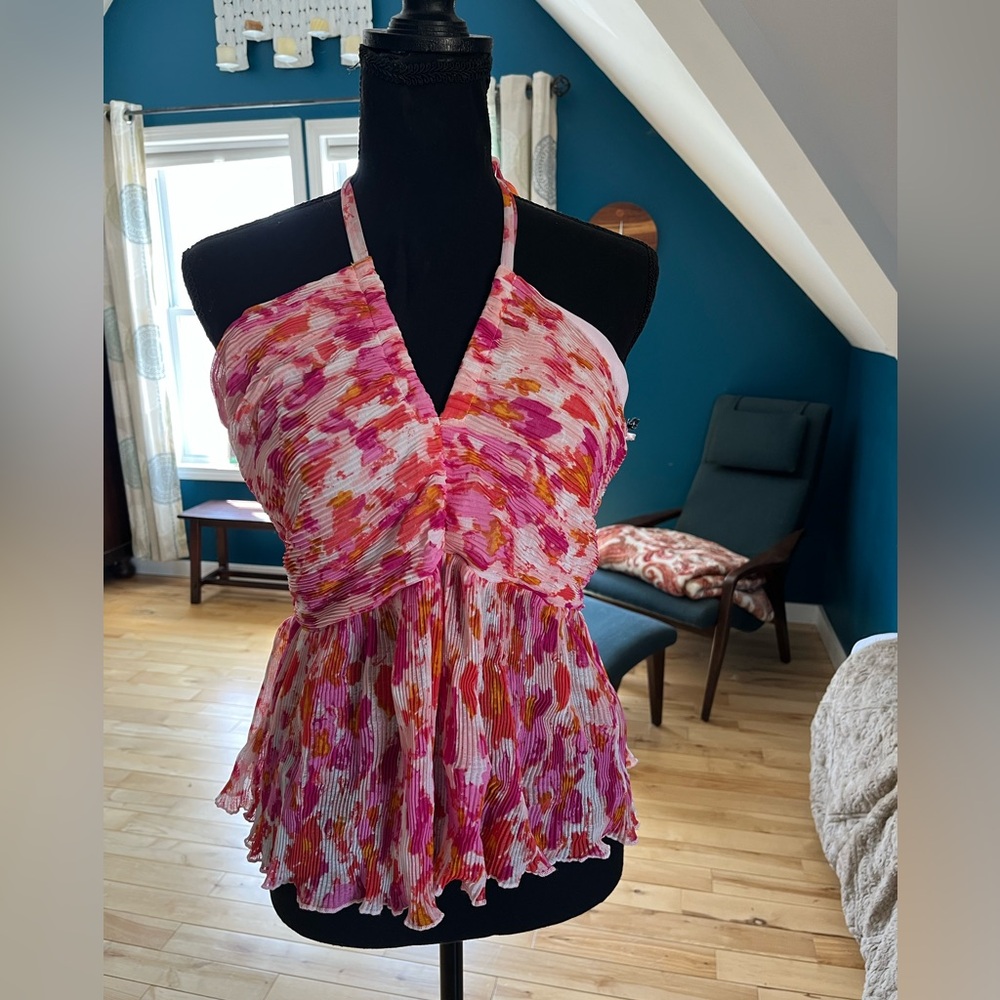 NWT XL Japan Floral Halter Top